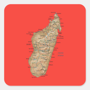 Madagascar Map Sticker