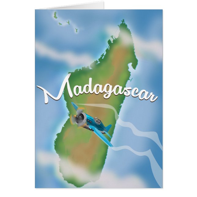 Madagascar Map vintage travel poster. (Front)