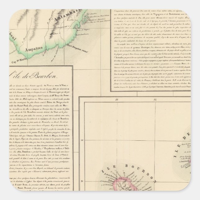 Madagascar, Mauritius 57 Square Sticker (Front)