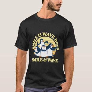 Madagascar Penguins Smile And Wave Sunset Text Pos T-Shirt