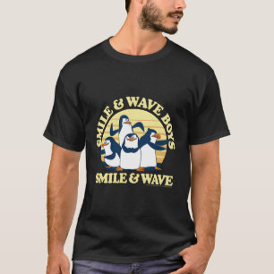 Madagascar Penguins Smile And Wave Text T-Shirt