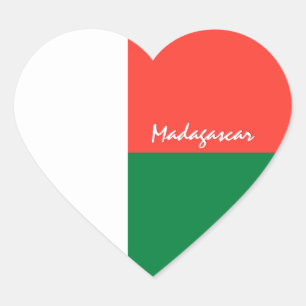 Madagascar Sticker, Heart ,Patriot Madagascar Flag Sticker