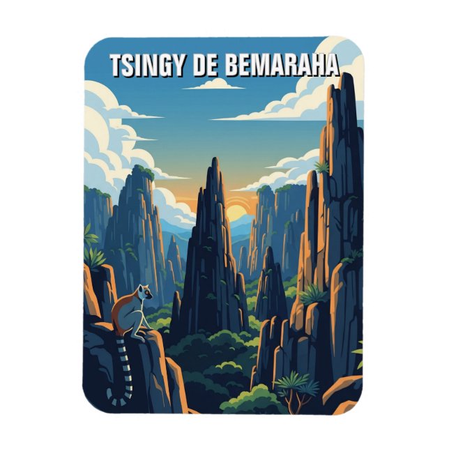 Madagascar Tsingy de Bemaraha National Park Travel Magnet (Vertical)
