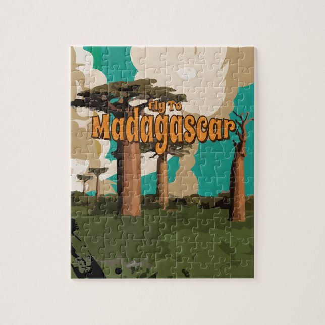 Madagascar Vintage Travel Poster Jigsaw Puzzle (Vertical)