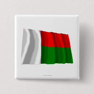 Madagascar Waving Flag 15 Cm Square Badge