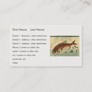 Madai or Red Tai - Hiroshige's Japanese Fish Print Business Card