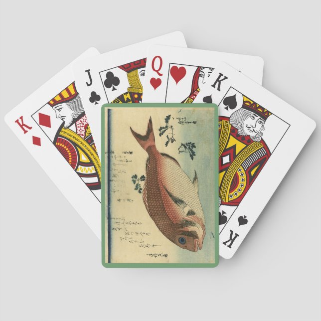 Madai or Red Tai - Hiroshige's Japanese Fish Print Playing Cards (Back)