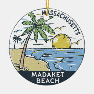 Madaket Beach Massachusetts Vintage Ceramic Tree Decoration