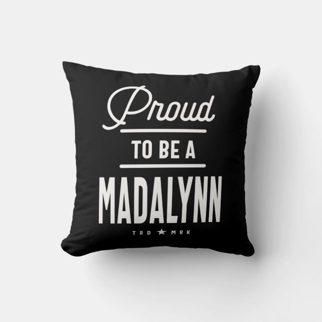 Madalynn Personalised Name Birthday Gift Cushion (Front)