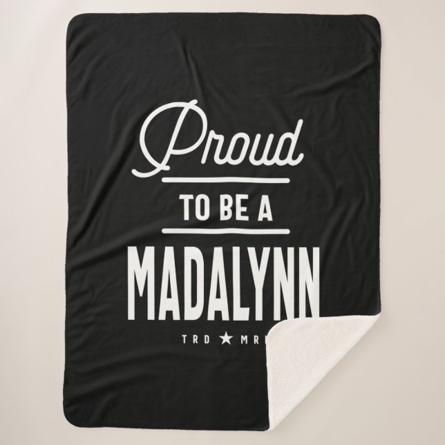 Madalynn Personalised Name Birthday Gift Sherpa Blanket (Front)