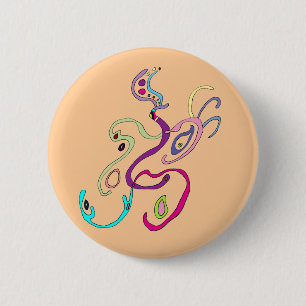 Madam Butterfly, Graphic Illustration 6 Cm Round Badge