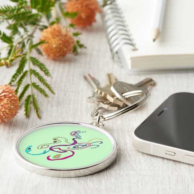 Madam Butterfly, Graphic Illustration Key Ring (Side)