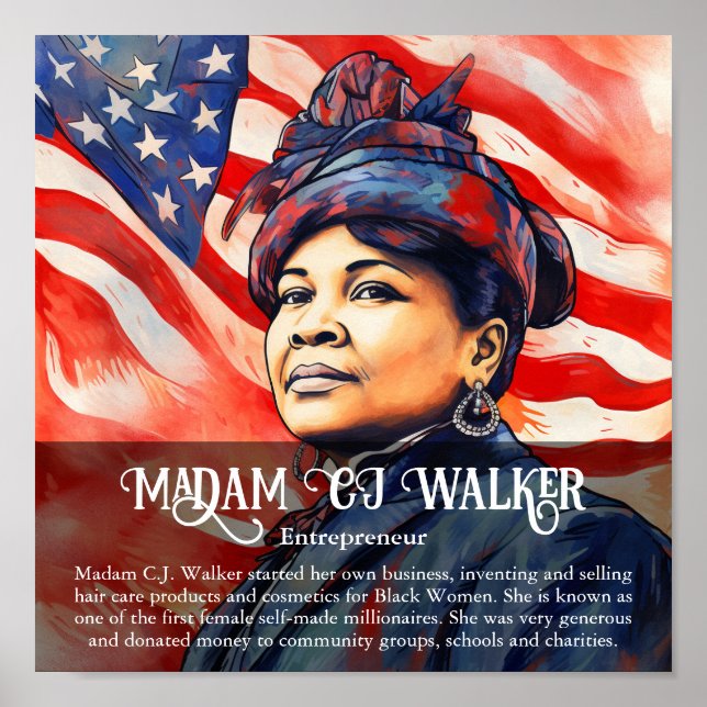 Madam CJ Walker Black History Month Classroom Poster (Front)
