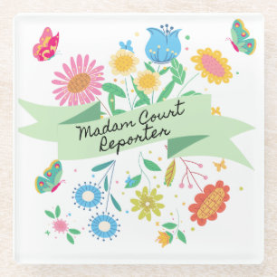 Madam Court Reporter Spring Floral Coaster