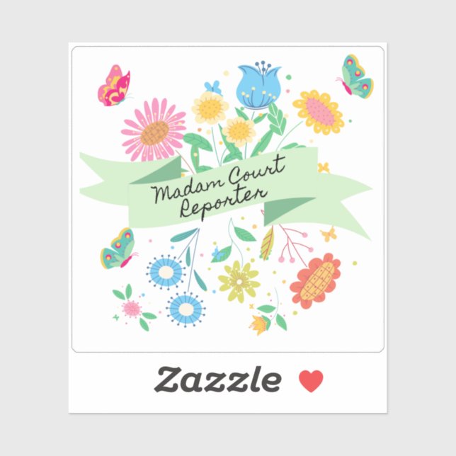 Madam Court Reporter Spring Floral Sticker (Sheet)