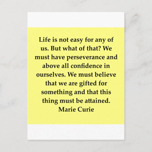 Madam Curie quote Postcard (Front)