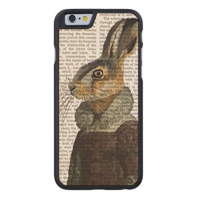 Madam Hare Portrait Carved Wood iPhone Case (Back)