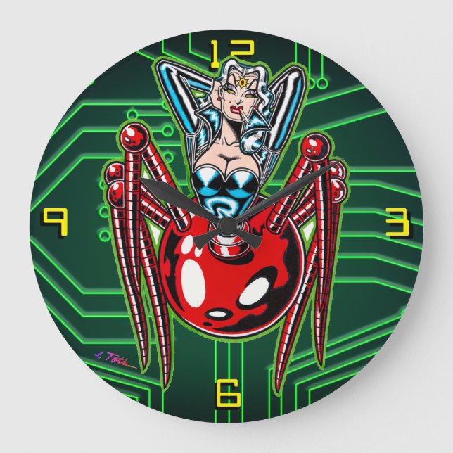 Madam Mechanism™/Mecha Spider Large Clock (Front)