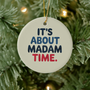 Madam President 2024 Election Vote Democrat Voting Ceramic Tree Decoration