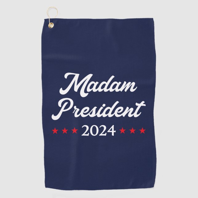 Madam President 2024 I - Kamala Harris Golf Towel (Front)
