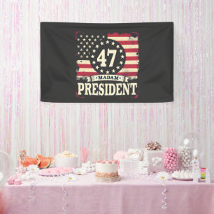 Madam President American flag 47 harris Walz  Banner