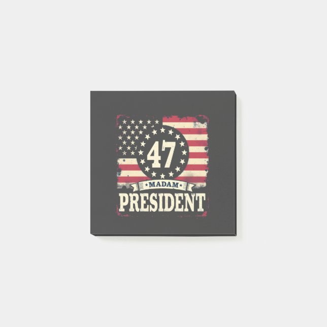 Madam President American flag 47 harris Walz  Post-it Notes (Front)