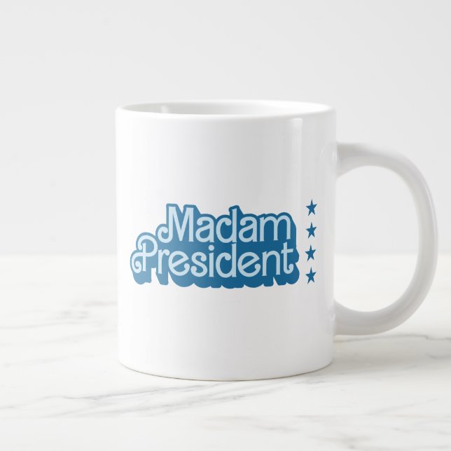 Madam President Blue Retro Logo Large Coffee Mug (Right)