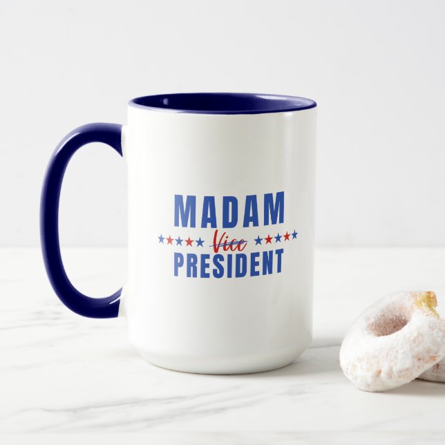 Madam President Election 2024 Kamala Harris Mug (With Donut)