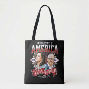 Madam President Harris Walz 2024 Making History Tote Bag
