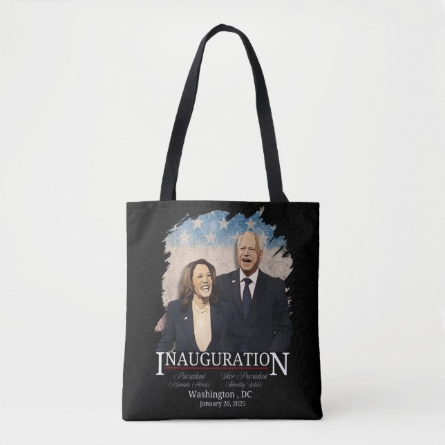 Madam President Harris Walz 2024 Making History Tote Bag (Front)