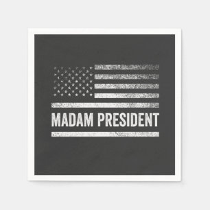 Madam President Harris Walz American Flag Election Napkin