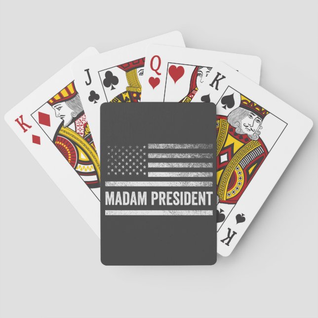 Madam President Harris Walz American Flag Election Playing Cards (Back)