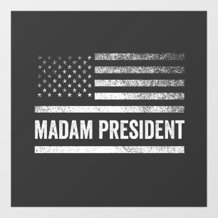 Madam President Harris Walz American Flag Election Window Cling