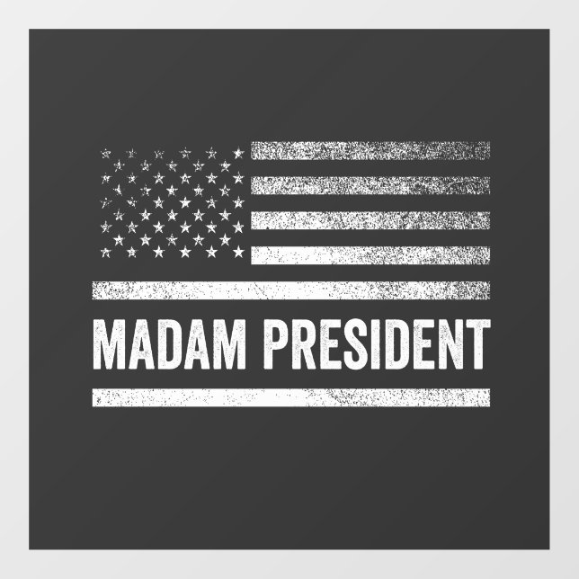 Madam President Harris Walz American Flag Election Window Cling (Sheet)