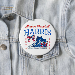  Madam President Kamala Harris 2024  10 Cm Round Badge