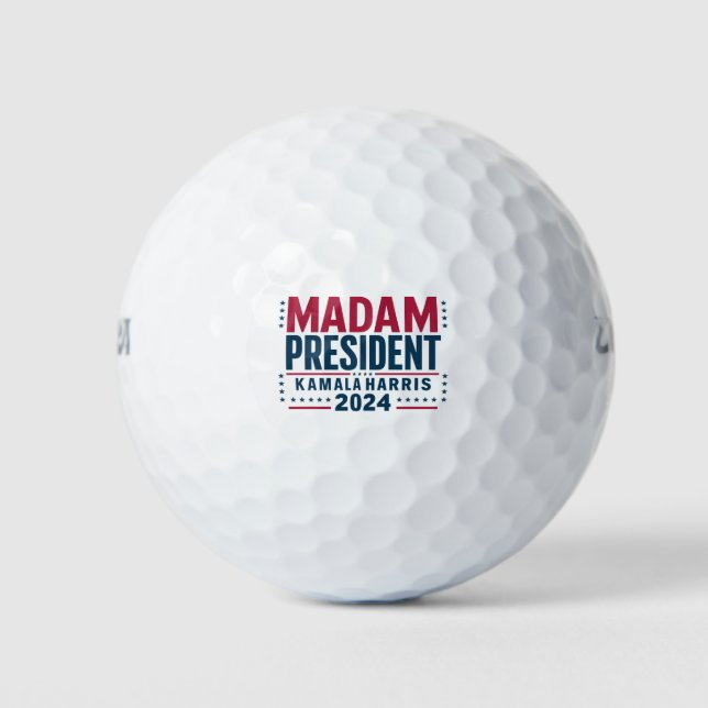 Madam President Kamala Harris 2024 Vote Democrat  Golf Balls (Front)