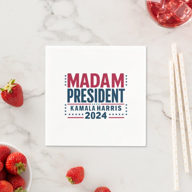 Madam President Kamala Harris 2024 Vote Democrat  Napkin (Insitu)