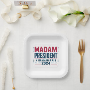 Madam President Kamala Harris 2024 Vote Democrat Paper Plate