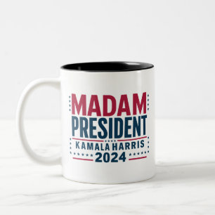 Madam President Kamala Harris 2024 Vote Democrat  Two-Tone Coffee Mug