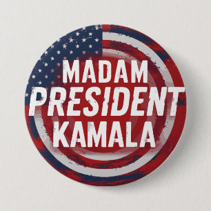 Madam President Kamala Harris 7.5 Cm Round Badge