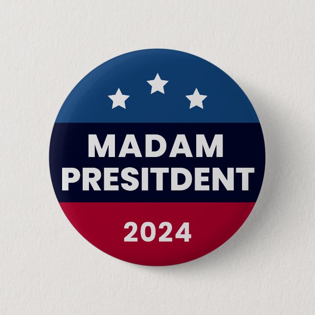 Madam President Kamala Harris Election 2024 6 Cm Round Badge (Front)