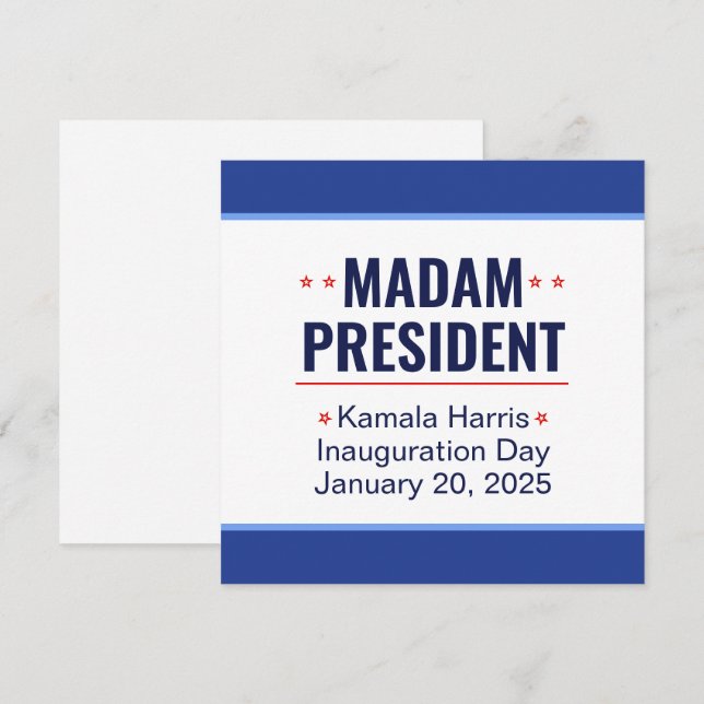 Madam President Kamala Harris Inauguration Invitation (Front/Back)