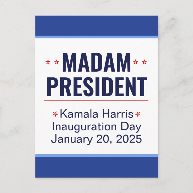 Madam President Kamala Harris Inauguration Postcard (Front)