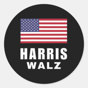Madam President Kamala Harris Tim Walz Vp Usa Amer Classic Round Sticker