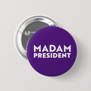 Madam President modern bold typography purple 6 Cm Round Badge