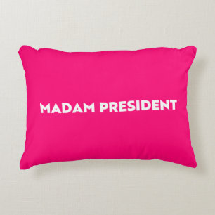 Madam President modern typography hot pink Decorative Cushion