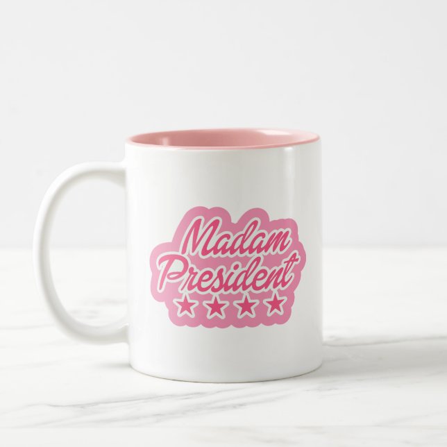 Madam President Mug - Pink Interior & Bold Type (Left)