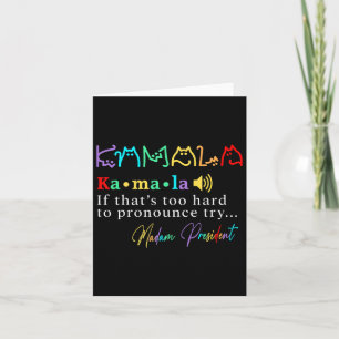 Madam President Pro Kamala Harris Colourful Cat Ty Card
