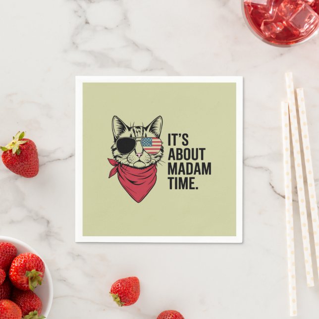 Madam Time President 2024 Kamala Harris DNC Rally Napkin (Insitu)