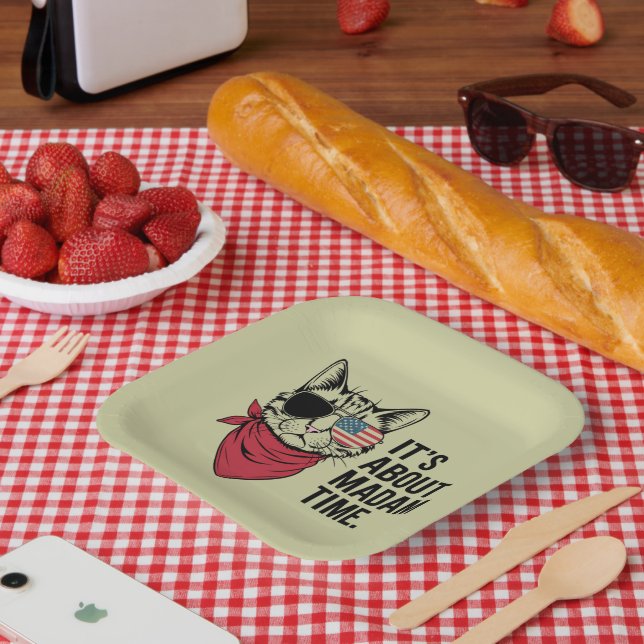 Madam Time President 2024 Kamala Harris DNC Rally Paper Plate (Picnic)